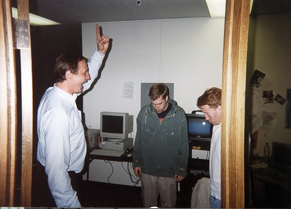 Ed Semrad scolding Shawn Smith and Crispin Boyer