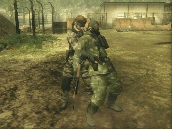 Snake choke holds a soldier for interrogation