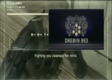 A conversation between Snake and Drebin about Laughing Octopus' past.